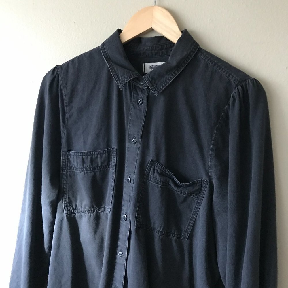 Madewell Denim Shirtdress with puff sleeves